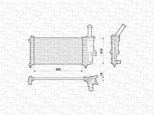 MAGNETI MARELLI Radiaator,mootorijahutus 350213173000